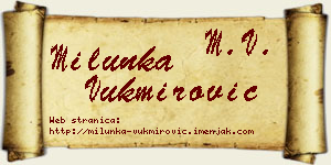 Milunka Vukmirović vizit kartica